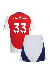 Arsenal Riccardo Calafiori #33 Babytruitje Thuis tenue Kind 2024-25 Korte Mouw (+ Korte broeken)